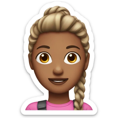 girl with pin cast pink shirt and high ponytail sticker