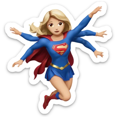 Supergirl fly  sticker