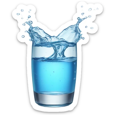 Glass with clear water explosion sticker