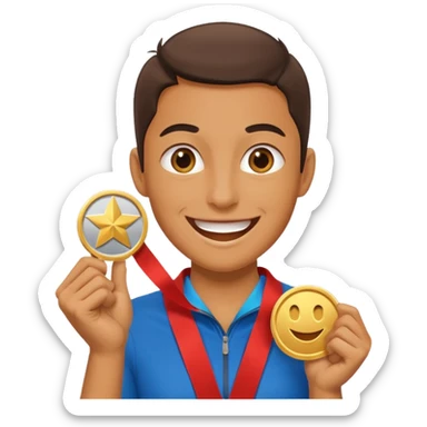 Person Winning a medal SUPER happy sticker