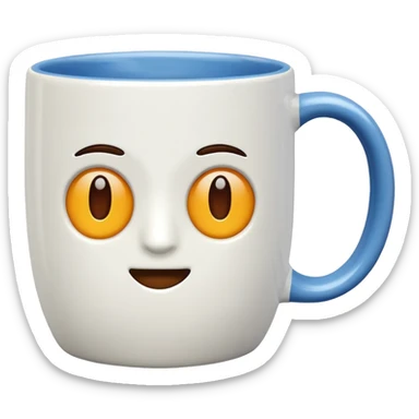 Realistic coffee mug sticker