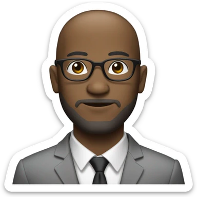 deon sanders with small round face and suit and glasses and buzz cut and small eyes and over 50 small gray bearded receding hairline and small black eyes and wrinkled forehead sticker