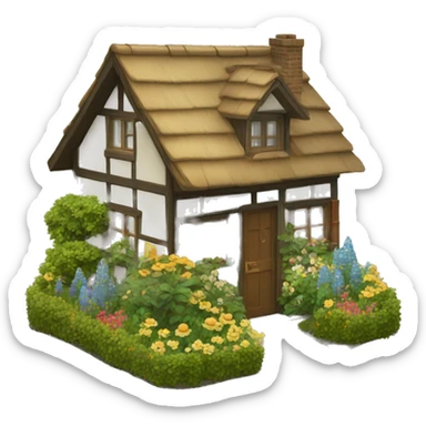 Cottage with garden sticker