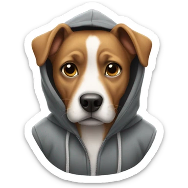 Dog wearing a hoodie  sticker