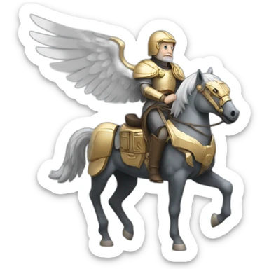 Aristotle riding mech horse with wings sticker