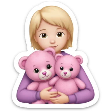 a child with pink bear sticker