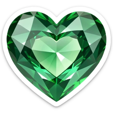 green diamond heart sticker
