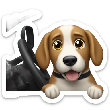 Dogs driving a Toyota Tacoma  sticker