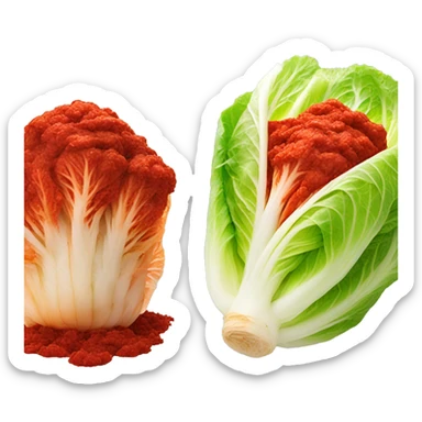 napa cabbage marinated in a bright red pepper paste sticker