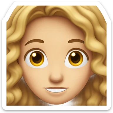 suprised white woman with brown long wavy hair wink sticker