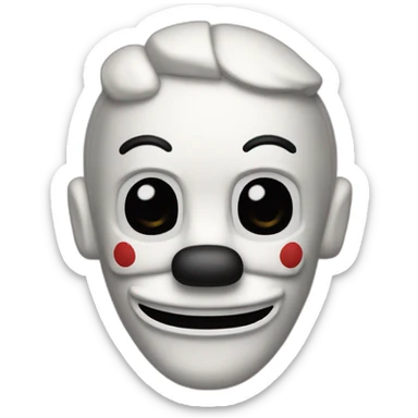 Máscara de teatro de mimo blanca fnaf sticker