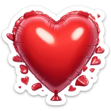 Love heart in balloon explosion sticker