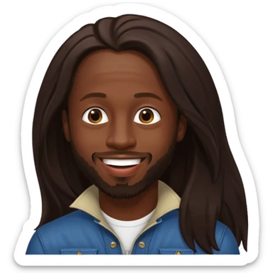 Wyclef Jean with dark brown long hair sticker