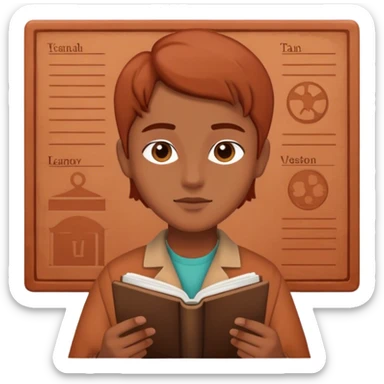 Studying aesthetic in dark terracotta color  sticker