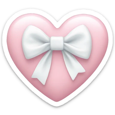 Pastel pink heart with white bow sticker