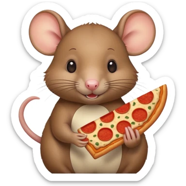 cute rat holding a slice of pizza sticker