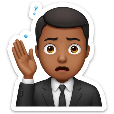 Black office employee panic sticker