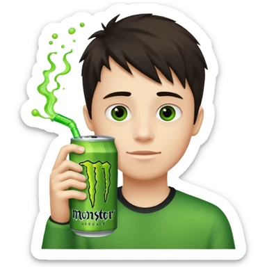 1 boy Monster energy drink sticker