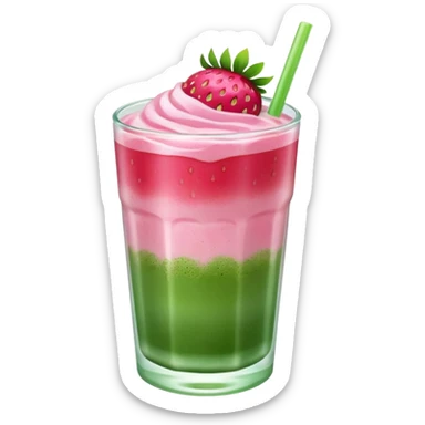 iced strawberry matcha sticker