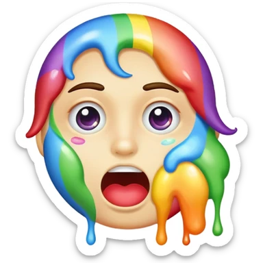 face with rainbow vomit sticker
