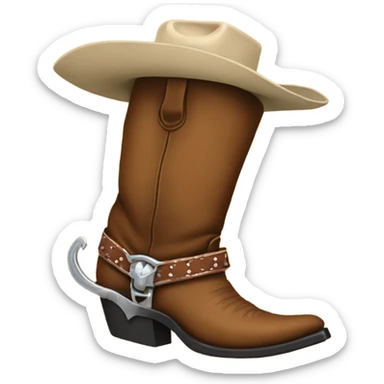 Cowboy boot with spur sticker
