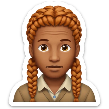 thick ginger braids man sticker