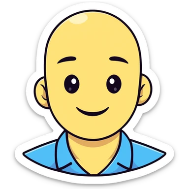 happy cartoon avatar of a person sticker