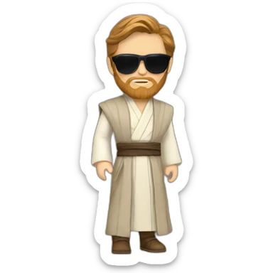 Fashionista Obi wan Kenobi with sunglasses sticker