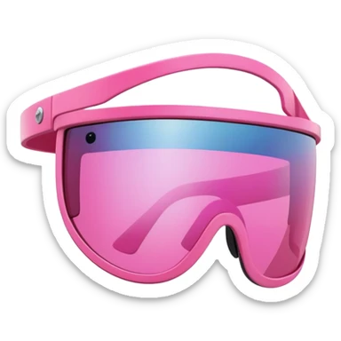 sporty pink shield visor sunglasses with comically thick frame, maximum chunky build, extremely oversized robust design, one-piece lens sticker
