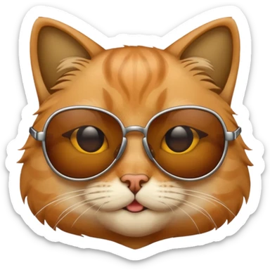 Cat wearing sunglasses sticker