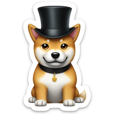 Shiba Inu with top hat sticker