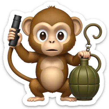monkey with a grenade sticker