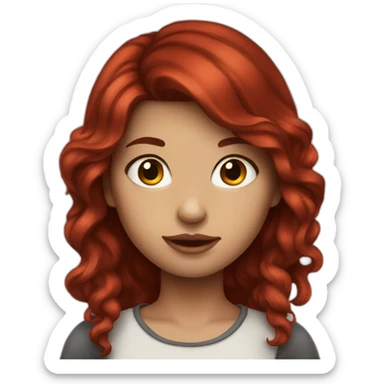 pretty dark red hair girl sticker