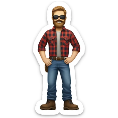 Lumberjack with sunglasses sticker