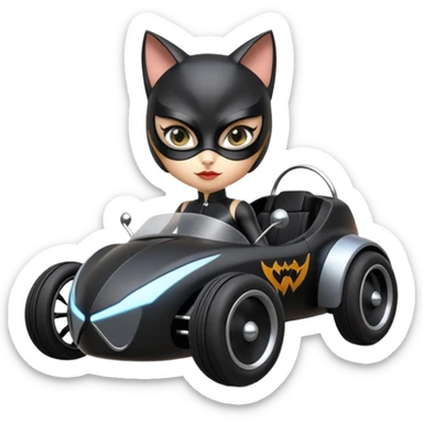 Hot rod Cat Woman’s futuristic Catmobile rc car  sticker