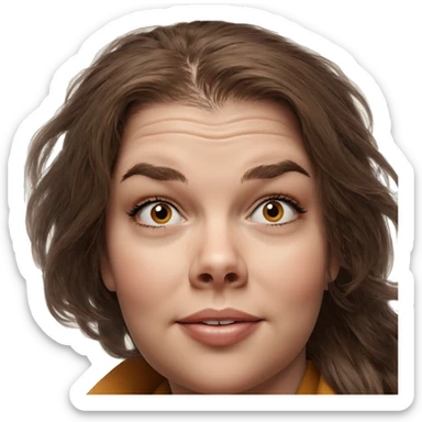 brown haired girl portrait sticker