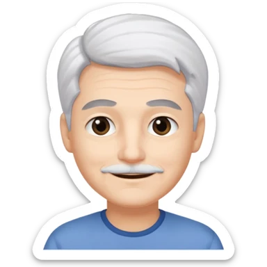 pure white hair,black eyebrows,cute mature Boy,  sticker