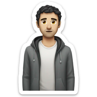 White man with dark hair Tired of school wants to sleep sticker