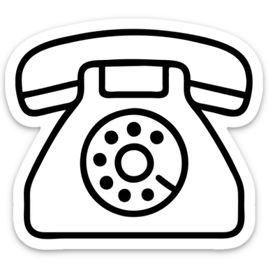 black telephone, vintage phone sticker
