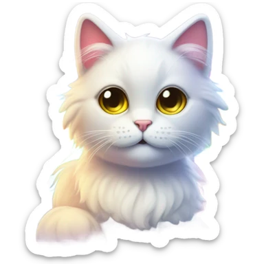 Rainbow and kitty  sticker