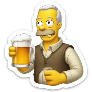Homer sipson qui bois une bière sticker