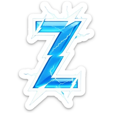 A lighting bolt with the letter z sticker