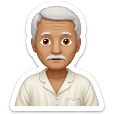 An old French man made of clay and wearing a white nightgown sticker