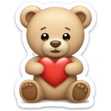 Teddy bear with little heart that says Mallorca in a beige color sticker