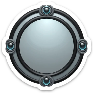 Mirror of Fate — obsidian frame + shifting light sticker