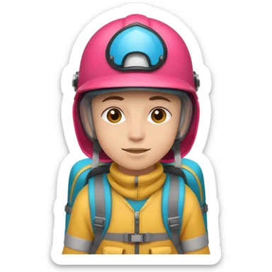 Colorful Helmeted Traveler sticker