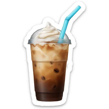 Iced coffee with straw sticker