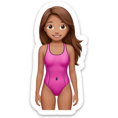 GIRL IN pink on the beach sticker