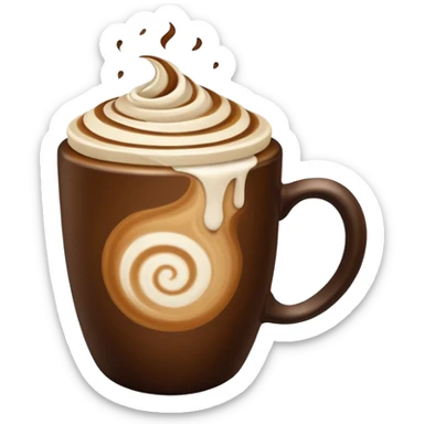 Coffee latte color  creamy and dark brown sticker