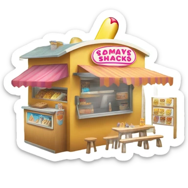 generate a snack shack that you would see at the beach sticker